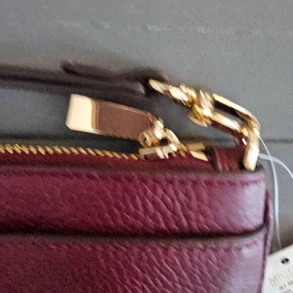 Michael Kors Women\'s Dark Berry Jet Set Charm Top Zip Wristlet Size Medium